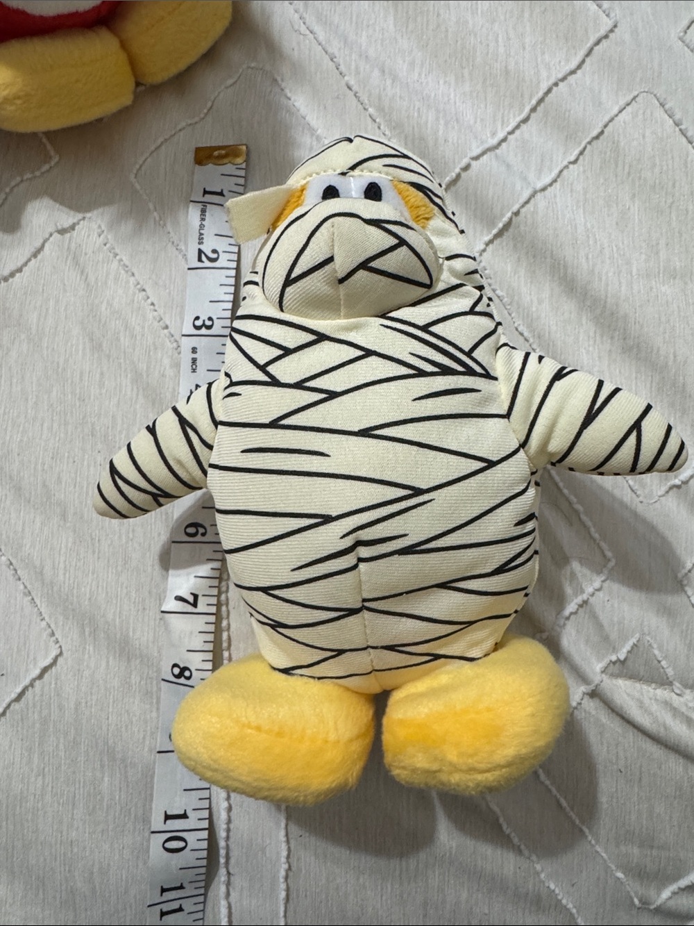 Plush Penguin Mummy Toy in Cream & Yellow - Kids Stuffed Animal